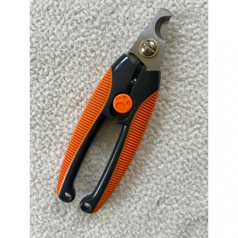 Unbranded Large Pet Nail Clippers Orange Black Stainless Steel Safety Lock